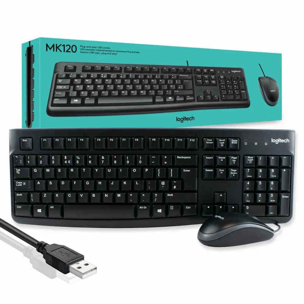 protecția datelor cu caracter personal Kit tastatura + mouse cu fir logitech mk120,usb layout us int negru