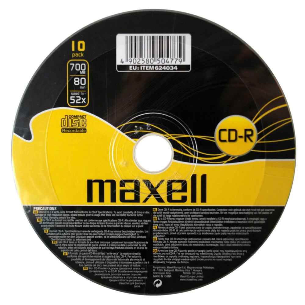 CD, DVD, Blu-Ray - CD-R, 52X, 700 MB, MAXELL SHRINK, depozituldns.ro