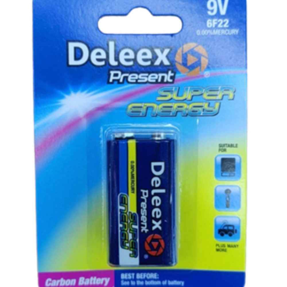 Baterii, acumulatori, incarcatoare - Baterie 6F22 9V fara mercur si cadmiu Deleex Present Super Energy 1 buc/blister, depozituldns.ro