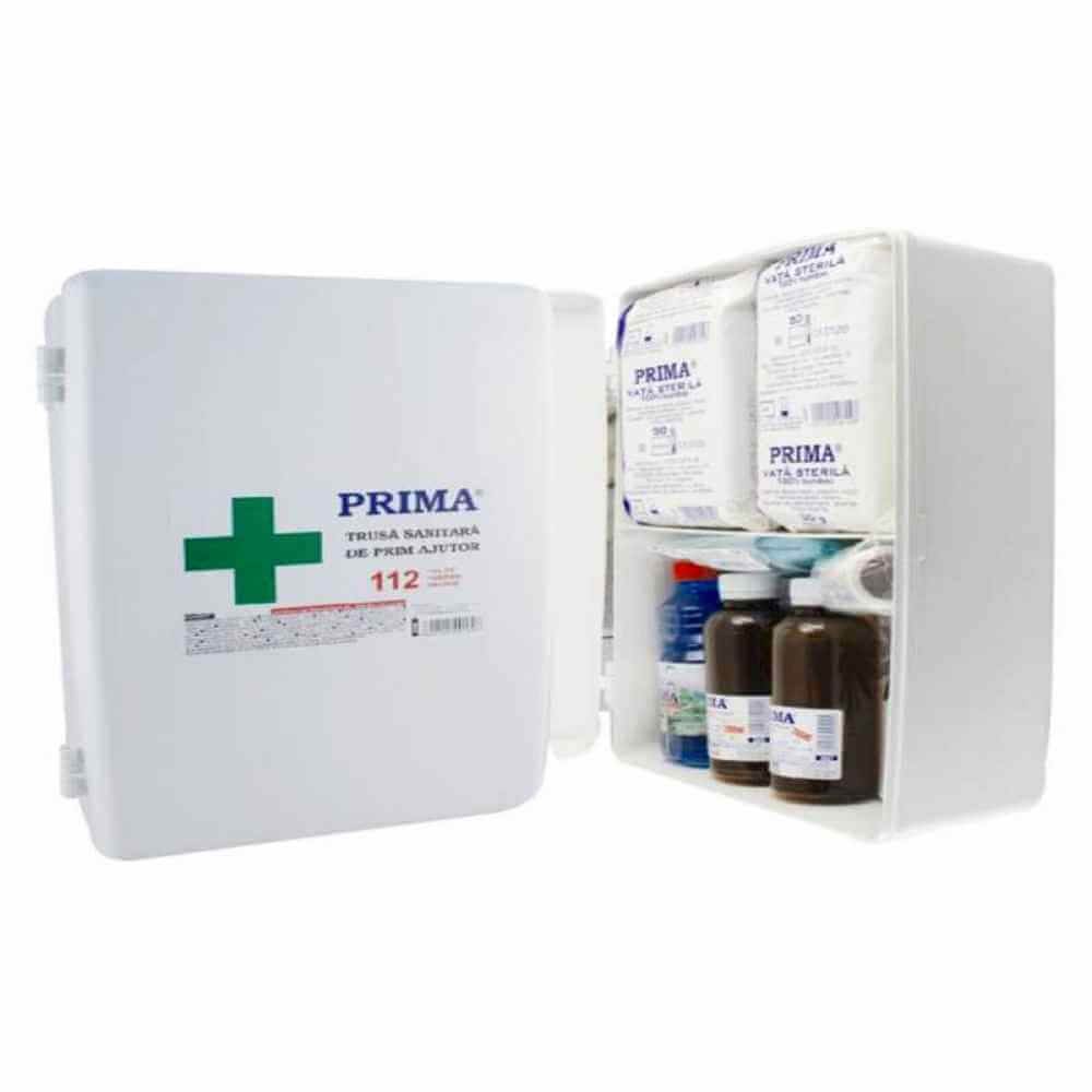 set trusa medicala+stingator auto Trusa prim ajutor