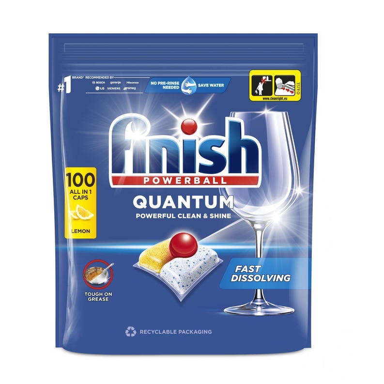 masina de spalat semiautomata Detergent capsule masina de spalat vase 100buc/punga powerball quantum all in 1 lemon finish
