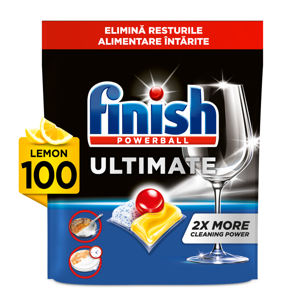 masina de spalat semiautomata Detergent capsule masina de spalat vase 100buc/punga powerball ultimate lemon finish