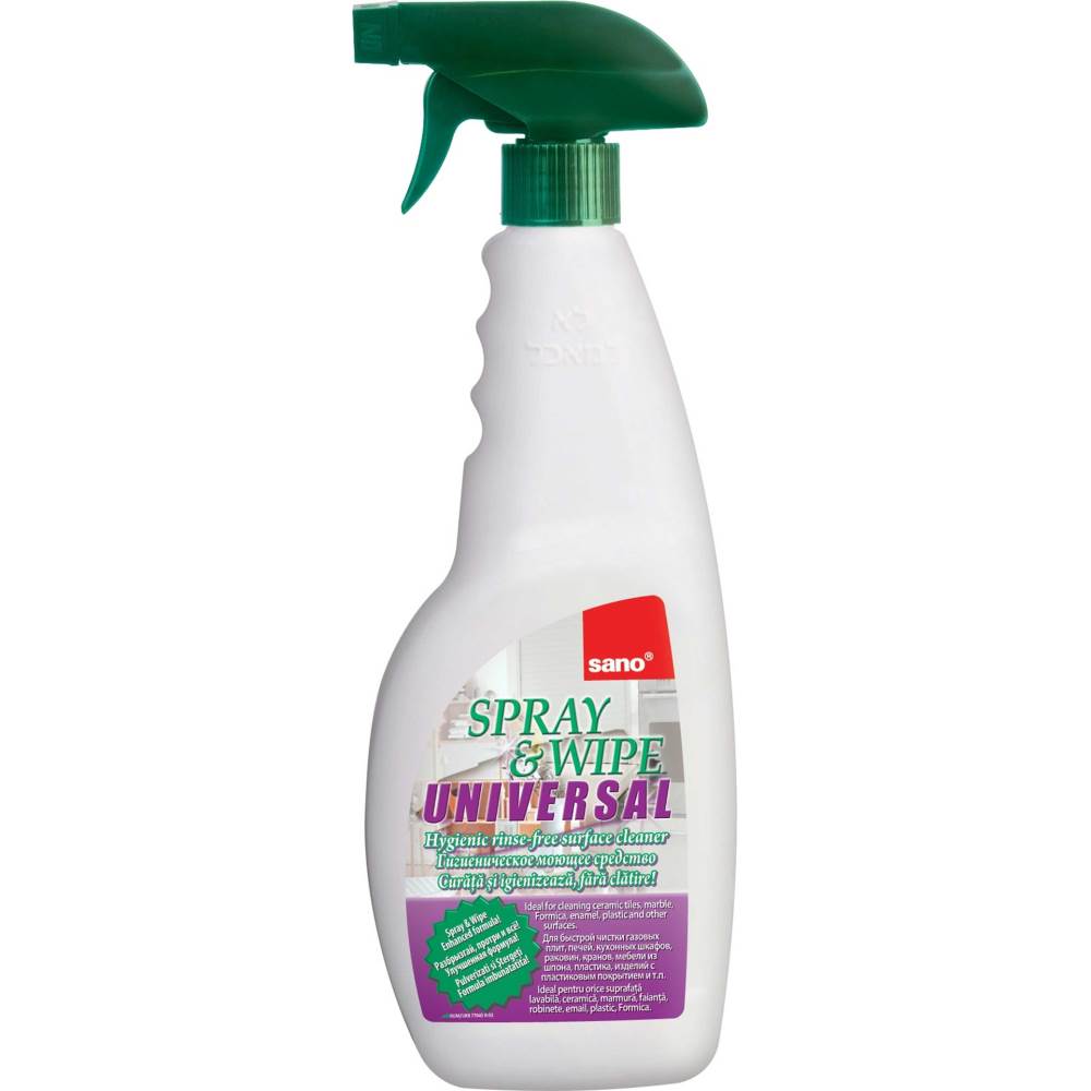 aplicație de masurat suprafete Detergent lichid universal suprafete, cu pulverizator, 750 ml, sano universal spray&wipe