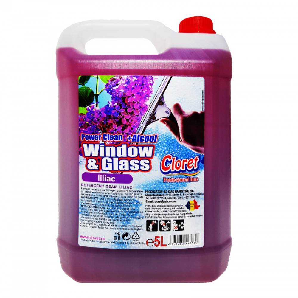 detergent vase 5l Detergent geam 5l cloret liliac