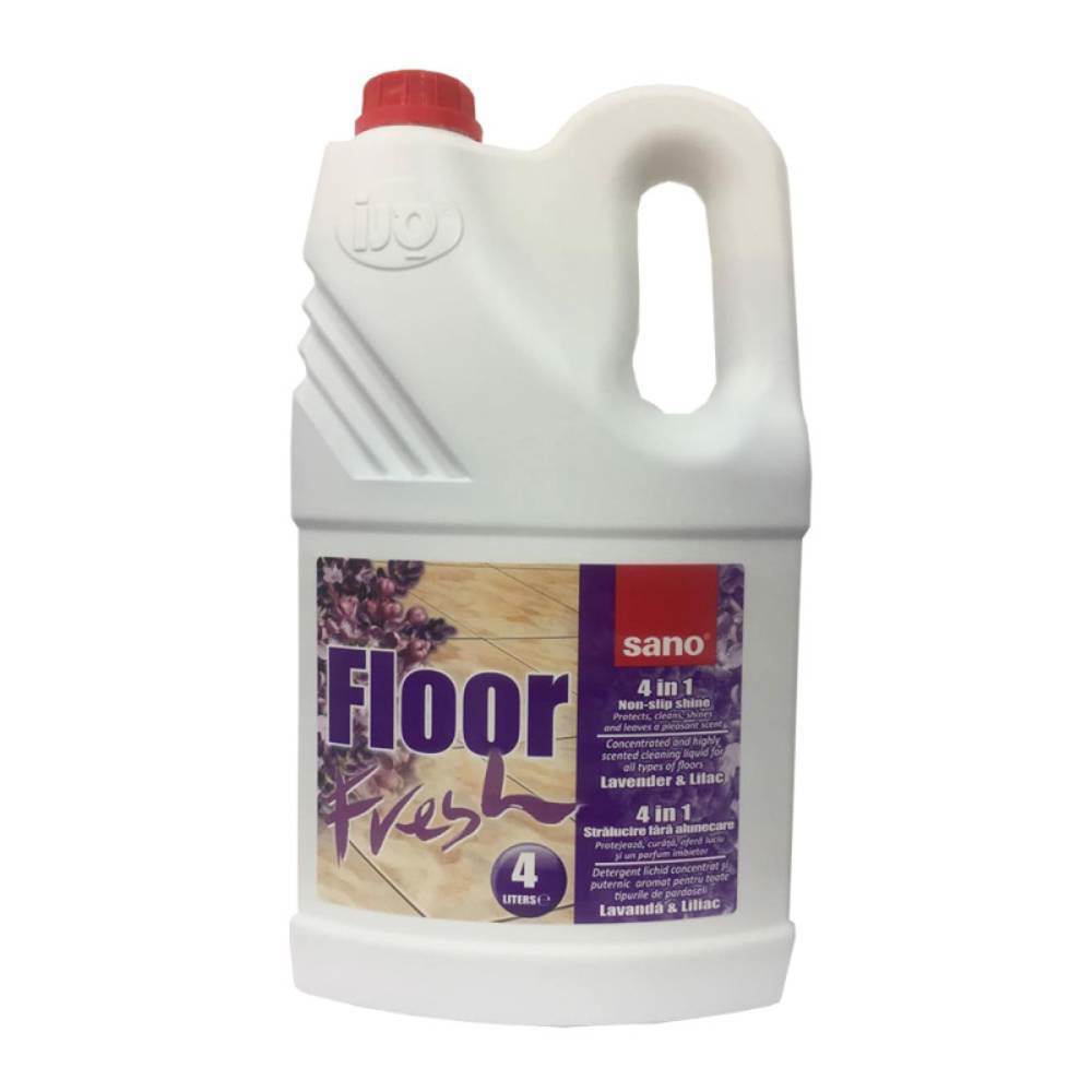 mașini de spălat pardoseli Detergent lichid pardoseli, liliac, 4 l, sano floor fresh