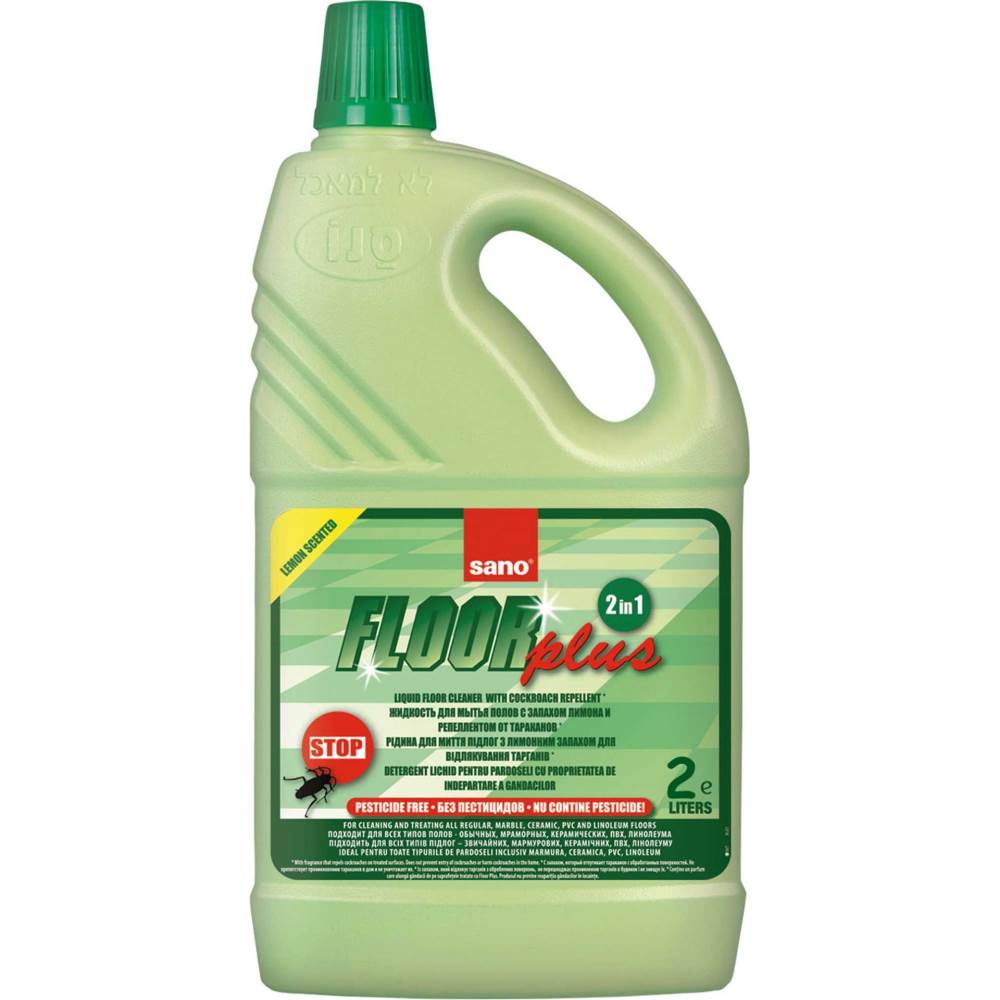 mașini de spălat pardoseli Detergent lichid pardoseli, 2 l, sano floor plus