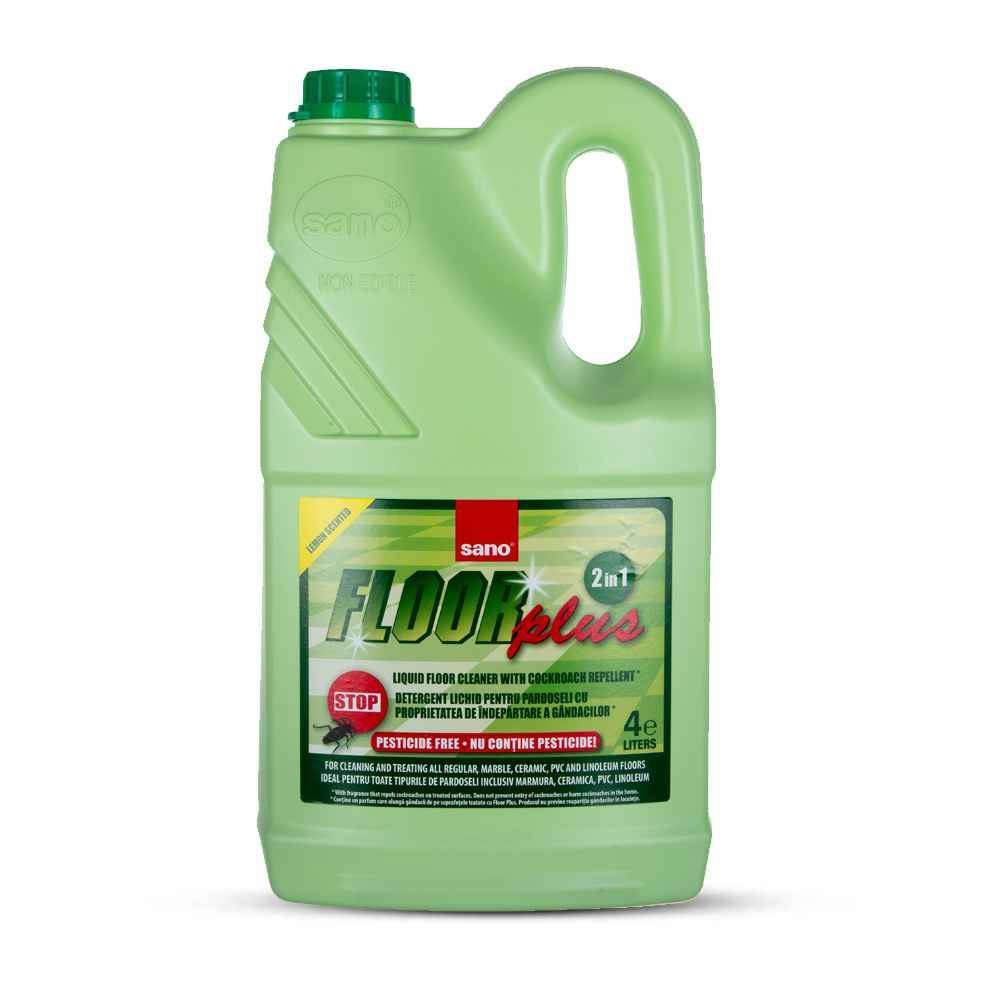 mașini de spălat pardoseli Detergent lichid pardoseli, lamaie, 4 l, sano floor plus