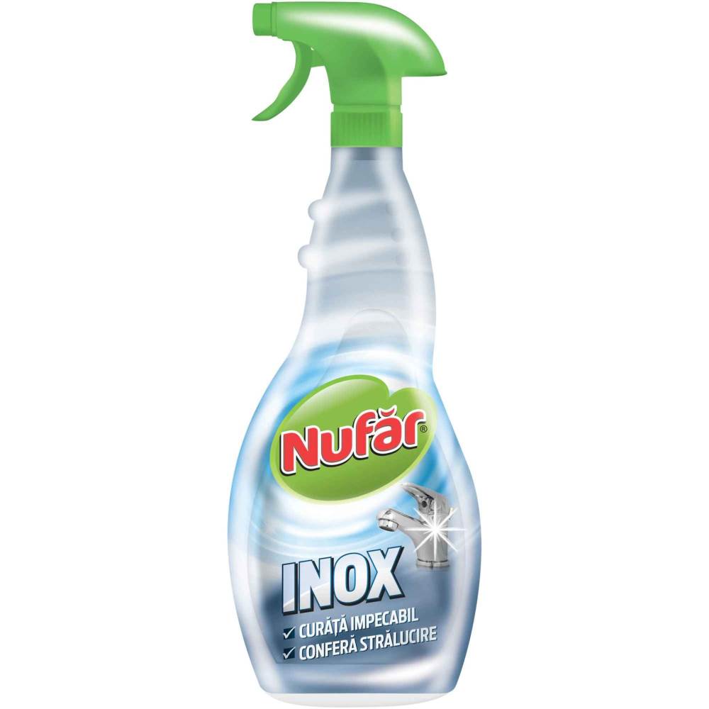 p**** p**** Detergent inox, cu pulverizator, parfum proaspat, 500 ml, nufar