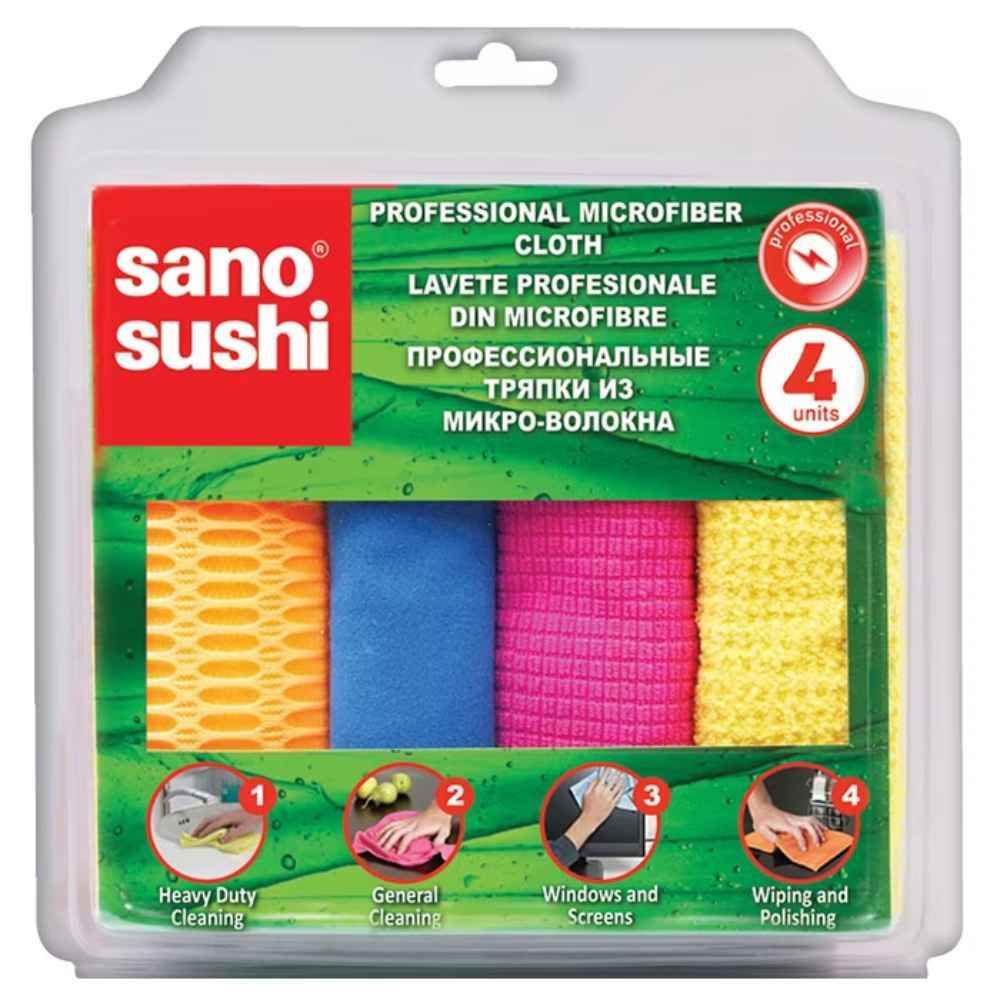 Shop Towels & General-Purpose Cleaning Cloths Lavete din microfibra 30x30cm 4 buc/set sano sushi