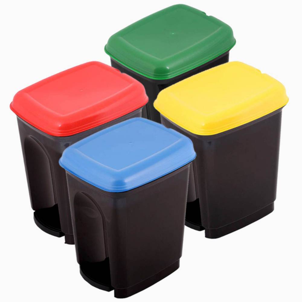 coșul de gunoi al telefonului Cos gunoi cu pedala colectare selectiva 17l pvc verde+rosu+galben