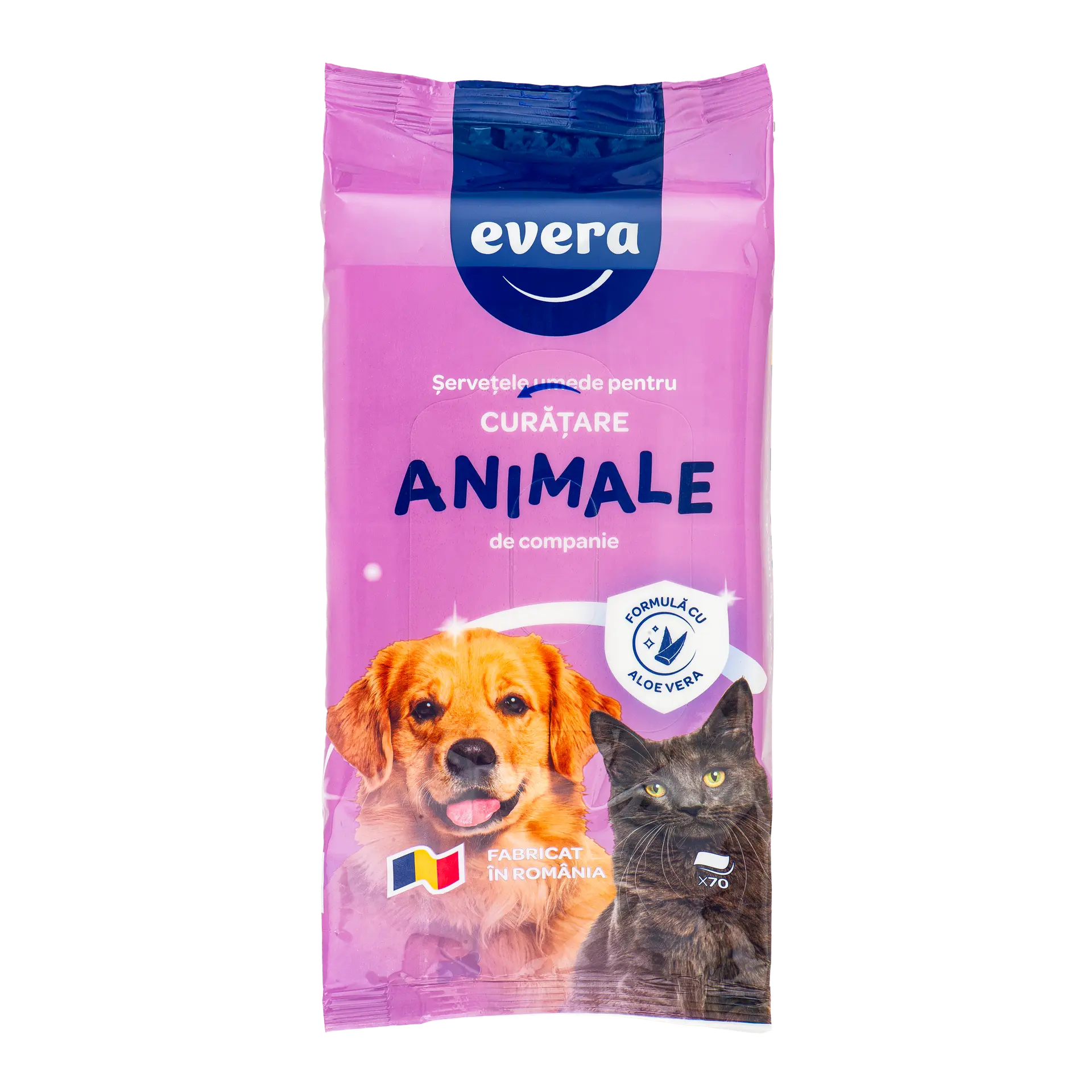 Pet Wipes Servetele umede curatare animale 70 buc/pachet evera