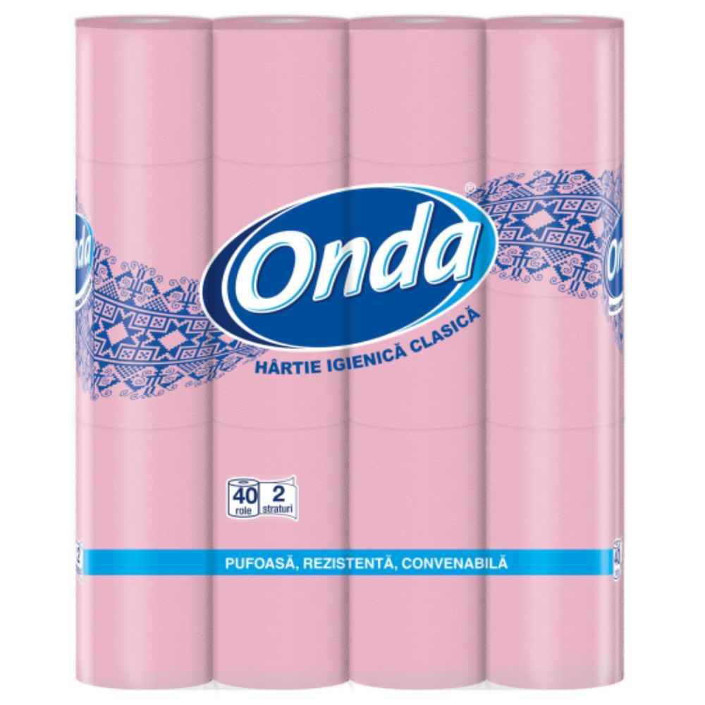 Hartie igienica - Hartie igienica 2 straturi roz ONDA 40 role / set, depozituldns.ro
