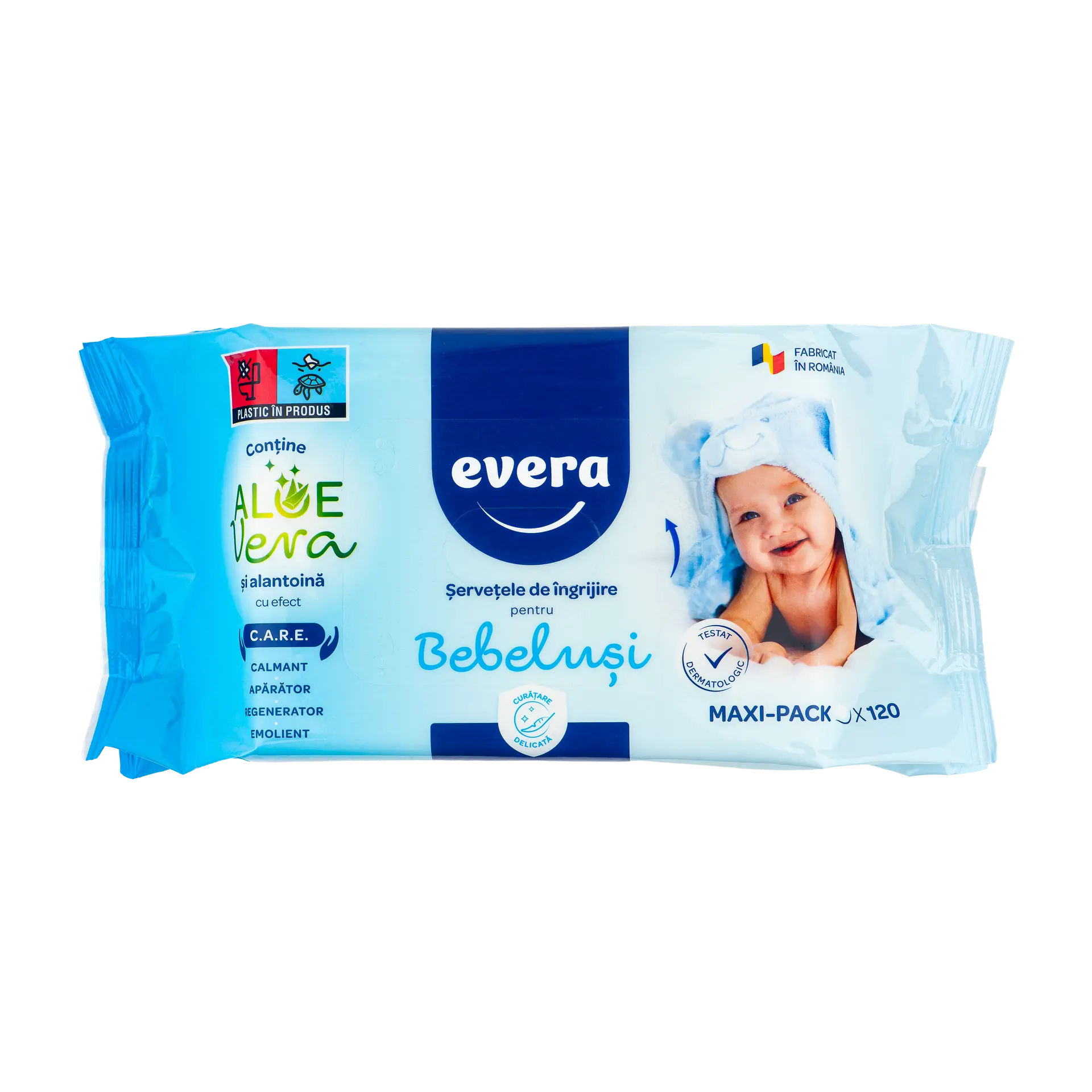 Diapering Servetele umede de ingrijire pentru bebelusi maxi-pack 120 buc/pachet evera