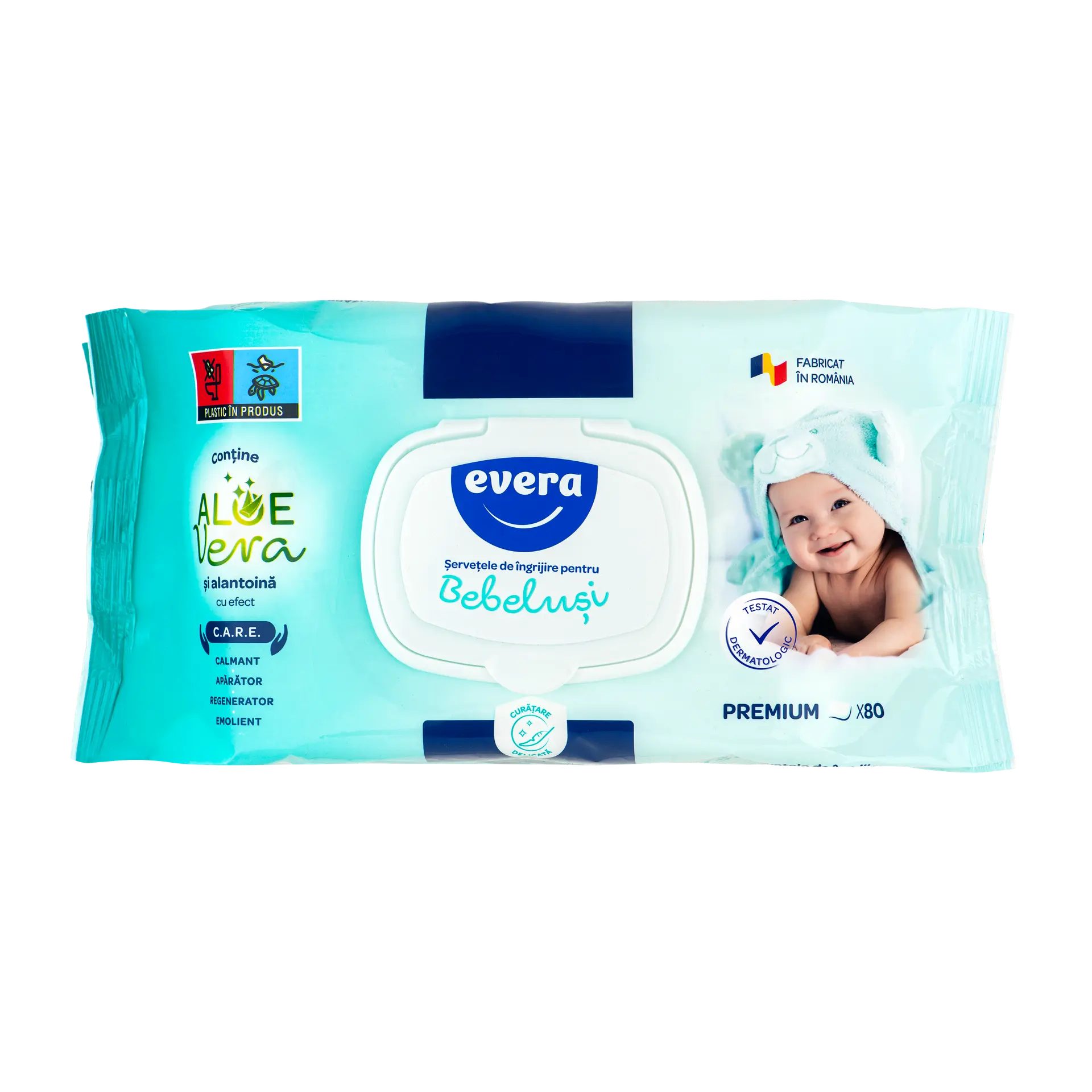 Diapering Servetele umede de ingrijire pentru bebelusi premium 80 buc/pachet evera