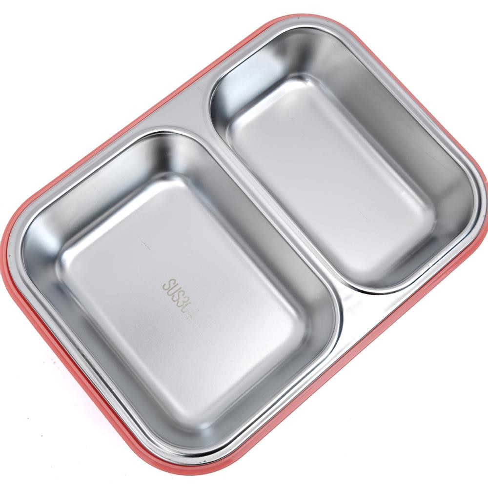 Caserola compartimentata copii, 2 compartimente, inox, bento