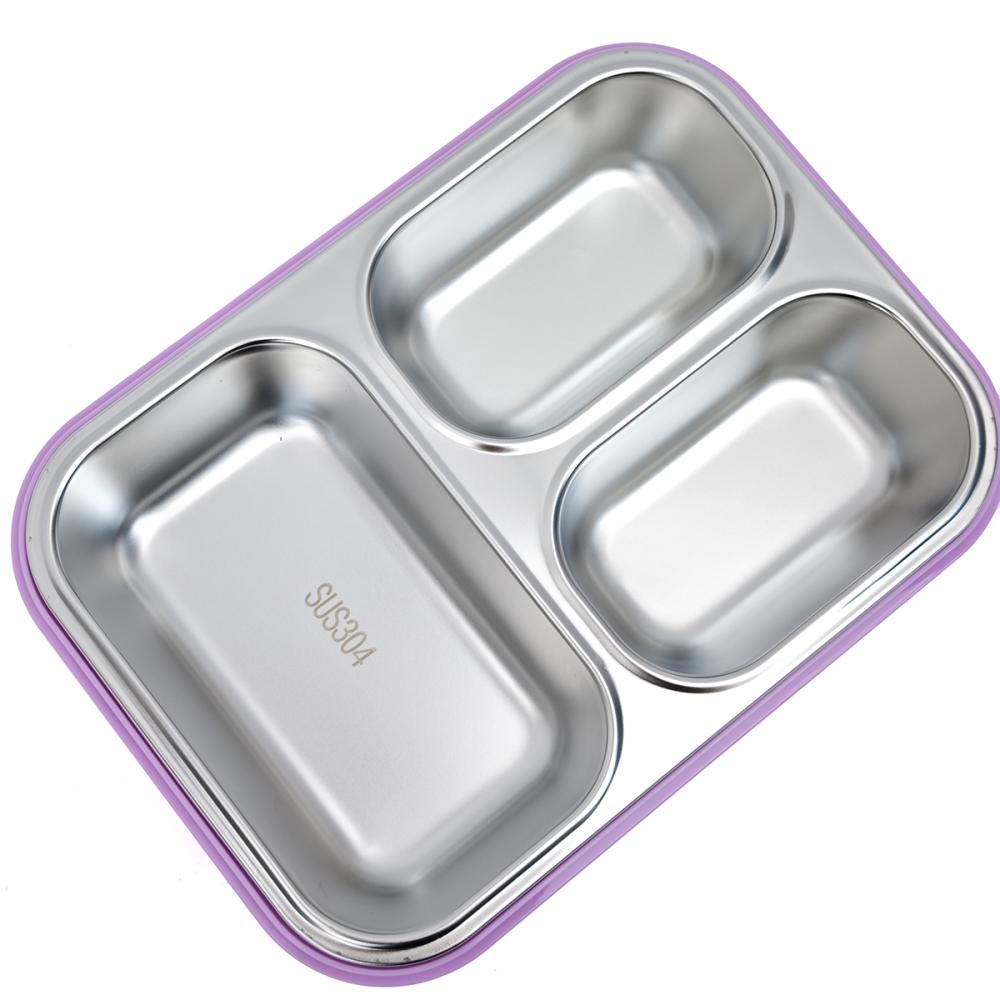 Caserola copii inox, 3 compartimente, pentru pranz 750 ml, m