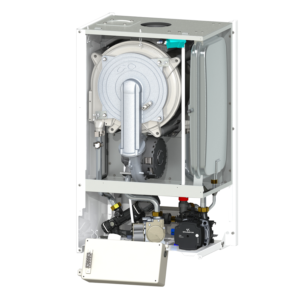 Centrala termica pe gaz in condensare, Motan Mkdens C38GC20-P,  22.5 kW, murala, afisaj LCD, protectie inghet, IP40, schimbator caldura inox, incalzire si ACM, Kit evacuare inclus