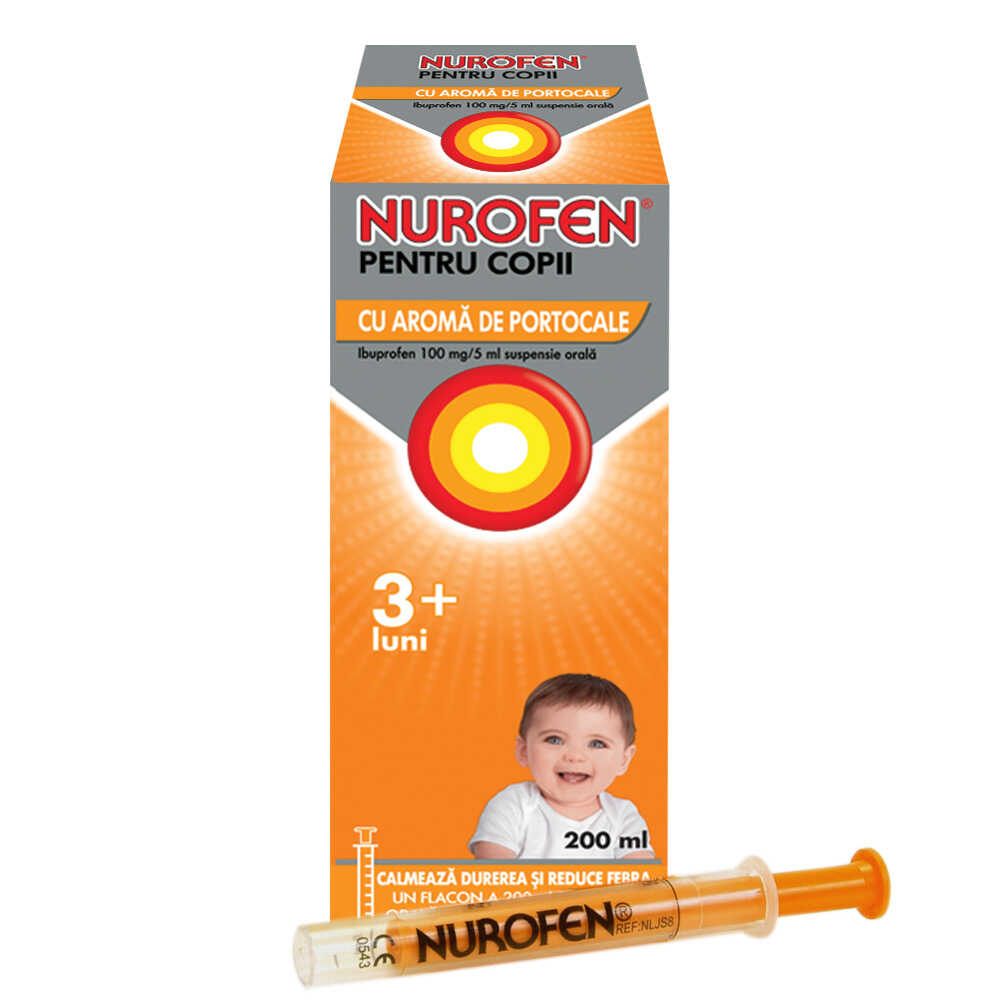 amuzament bliț precedent  Nurofen pentru copii sirop portocale x 200 ml (Reckitt Benckiser) Pret  21,00 RON