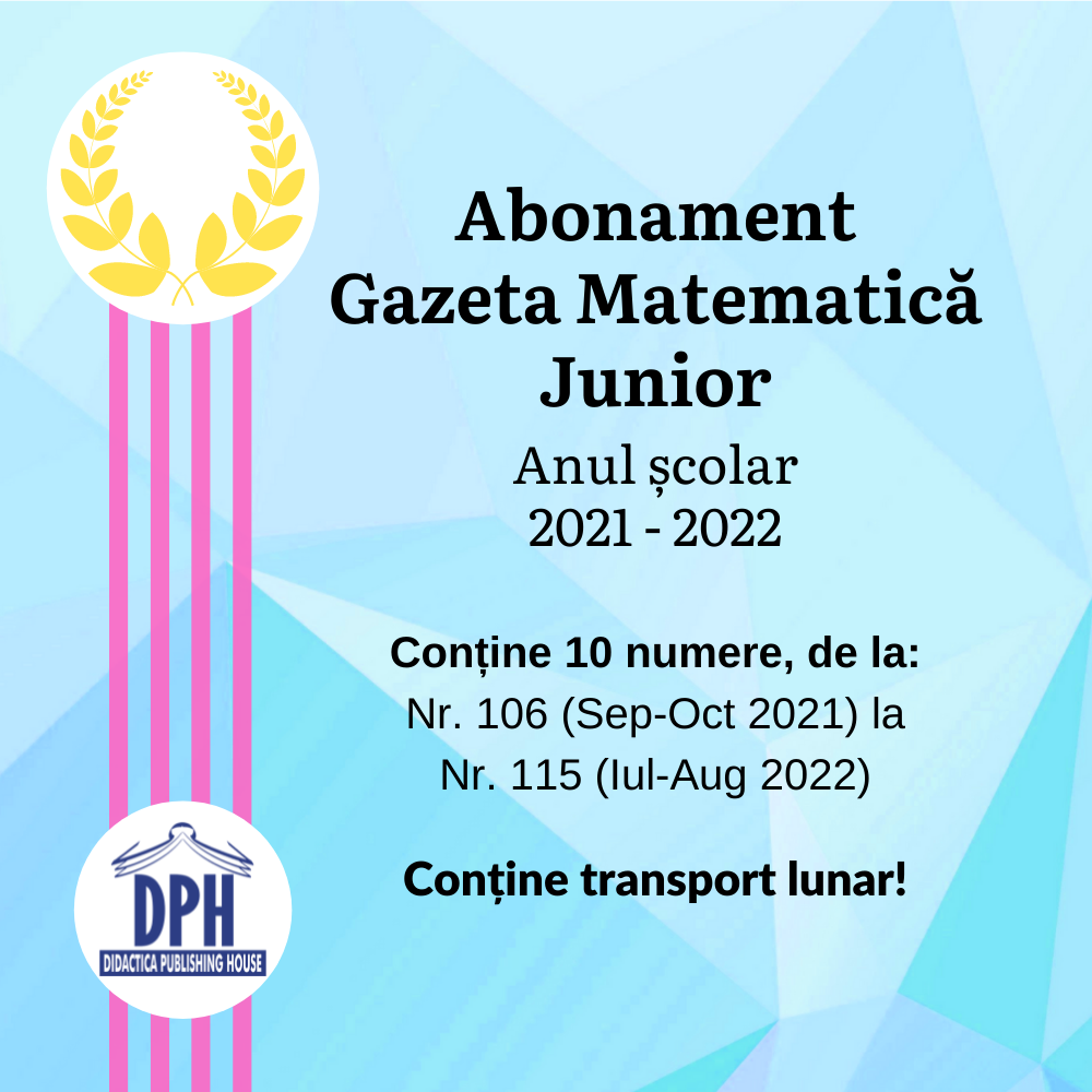Abonament Gazeta Matematica Junior 2021-2022 - 10 numere