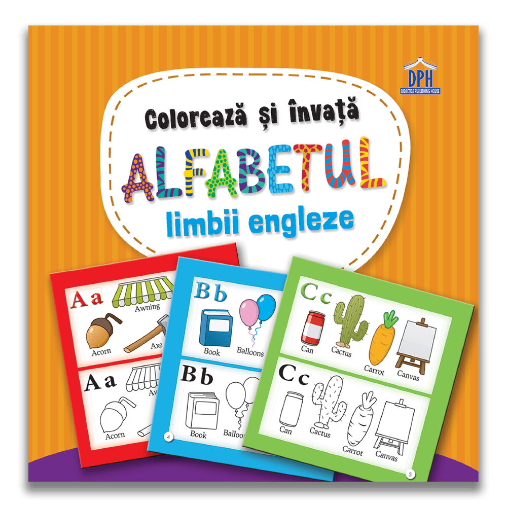 Coloreaza si invata alfabetul limbii engleze: Carte de colorat