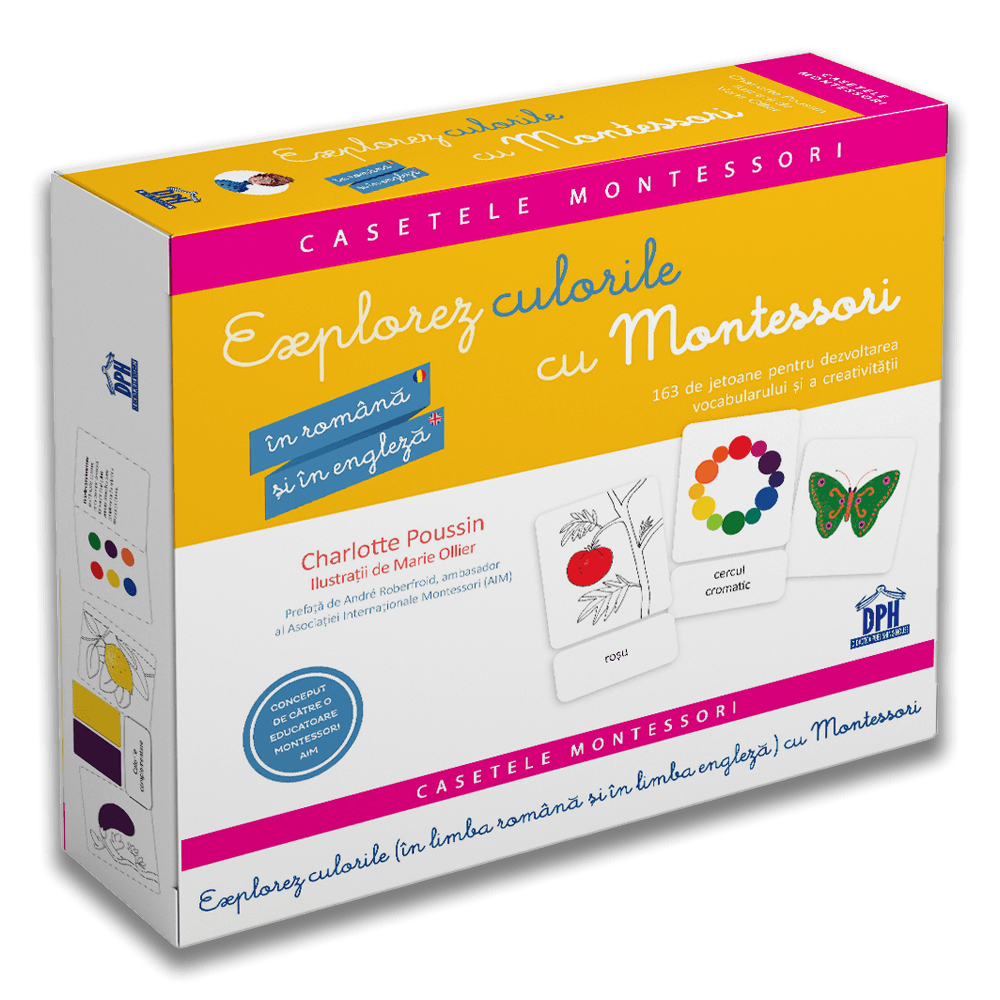 Vezi detalii pentru Explorez culorile cu Montessori - In Romana si in Engleza - 163 de jetoane pentru dezvoltarea vocabularului si a creativitatii