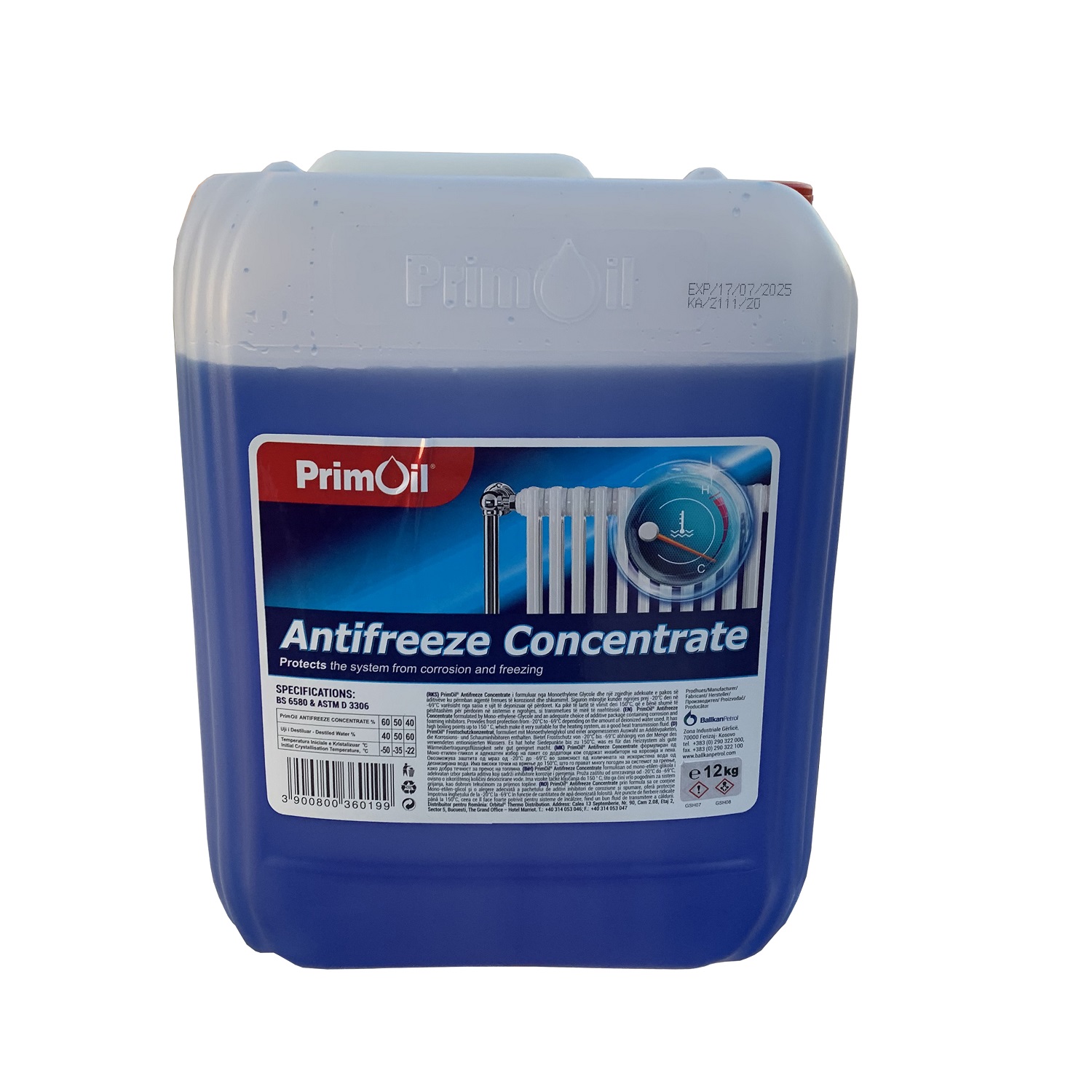 Antigel pentru instalatii termice PrimOil Antifreeze 10 kg concentrat pur -69°C
