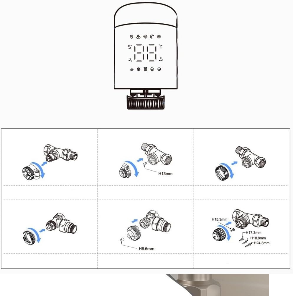 Cap termostatic inteligent Wi-Fi TRV16 pentru calorifer - Sh