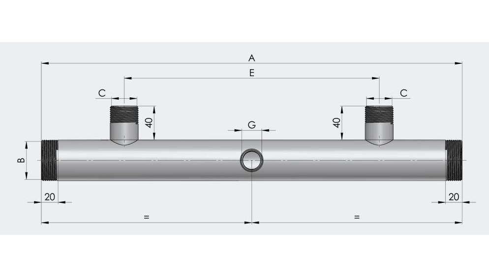 Colector aspiratie doua pompe 2 1/2 - 1 1/4