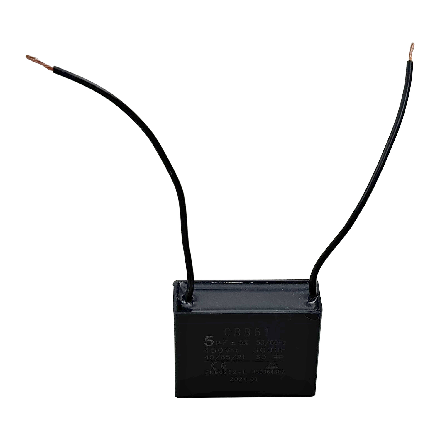 Shop Einstal Einstal Condensator pornire motor 450v 5μf bipolar cu cablu tip dreptunghiular negru
