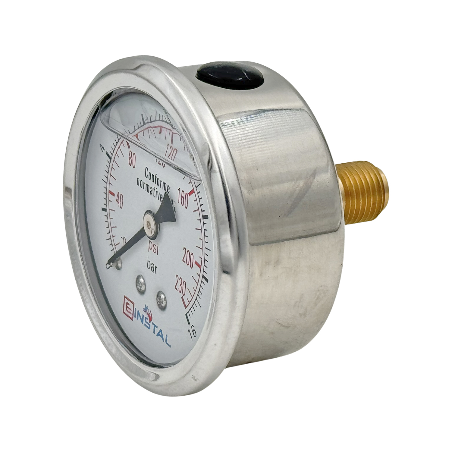 regulator presiune apa 3/4 cu manometru Einstal Manometru presiune apa cu glicerina 16 bar filet 1/4 axial carcasa inox dn60 mm