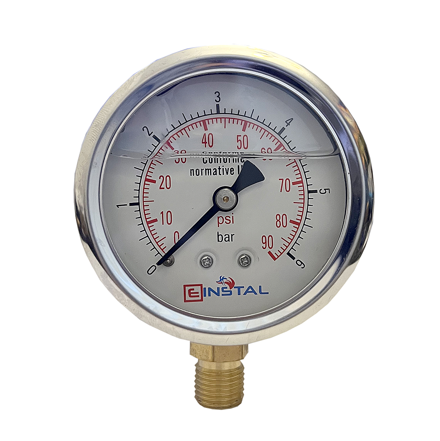 regulator presiune apa 1/2 cu manometru Einstal Manometru presiune apa cu glicerina 6 bar filet 1/2 radial carcasa inox dn100 mm