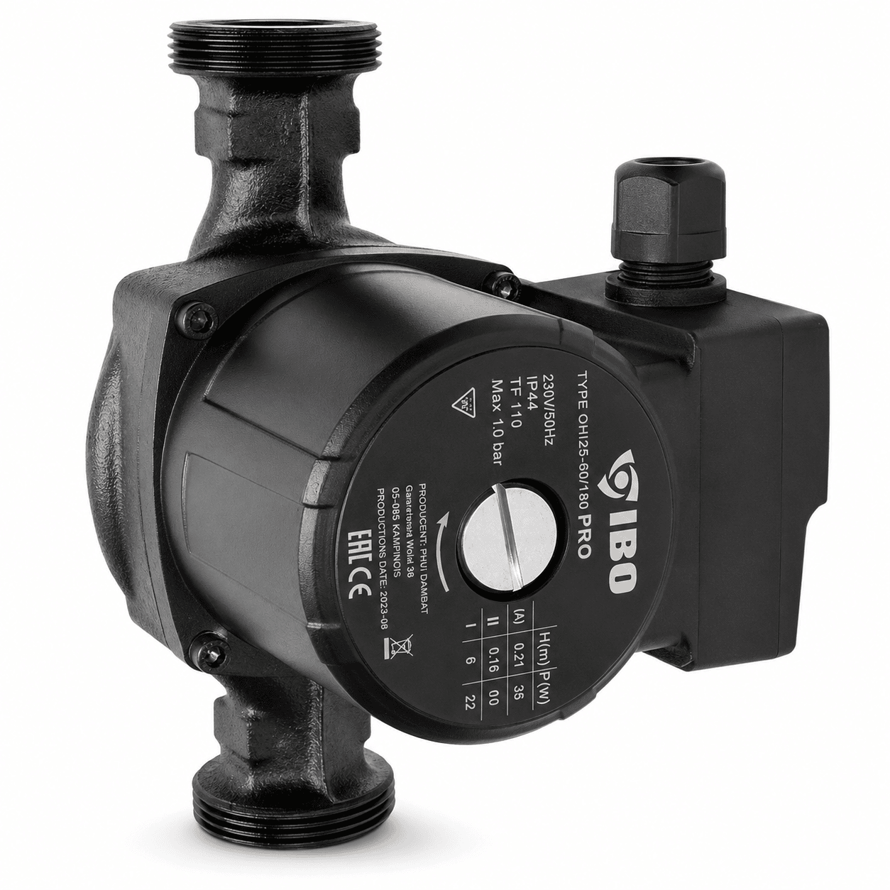 pompa recirculare 32 60 Ibo Pompy Pompa recirculare ibo ohi 25-60 pro, lungime 180 mm, debit 3.3 mc/h, putere 93w