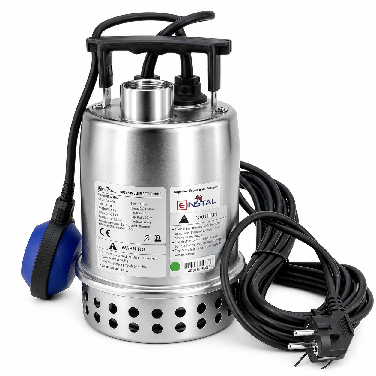 Shop Einstal Einstal Pompa submersibila drenaj inox qck45ma 230v 250w debit 150 litri-minut h=7.5 metri
