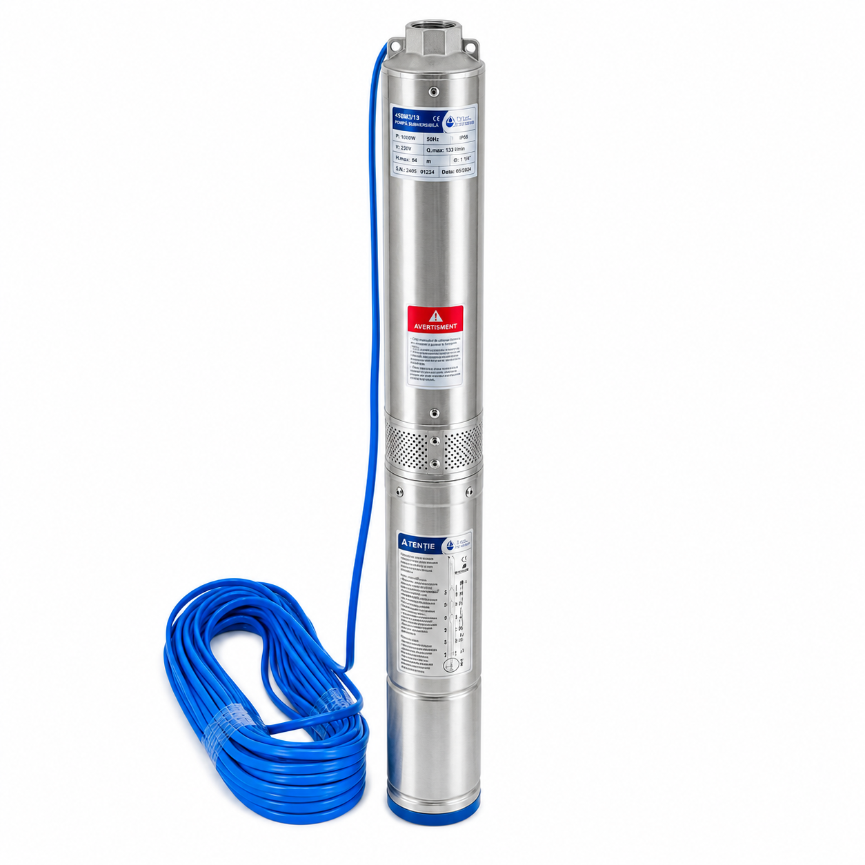 Shop Einstal ULTRA FLOWTECH Pompa submersibila multietajata ultra flowtech 4sbm 4-10 putere 750w inaltime pompare 74 m debit 100 litri-minut