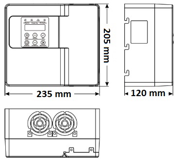 Dimensiune Convertizor de frecventa trifazic W713B-4010 pompe apa 3kw-7.5kw