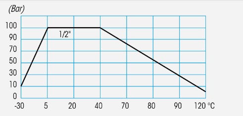 diagrama presiune-temperatura robinet de gradina dublu servici 1/2 anti-inghet Effebi Sky