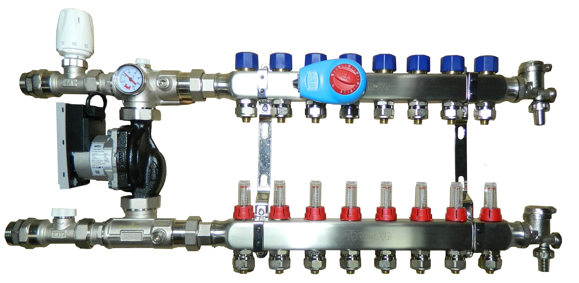 Sistem complex de amestec a agentului termic necesar încălzirii în pardoseală 8 circuite
