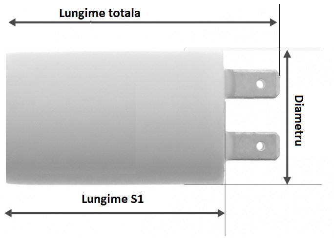 Lungime Condensator 45μF pornire motor 450v CBB60