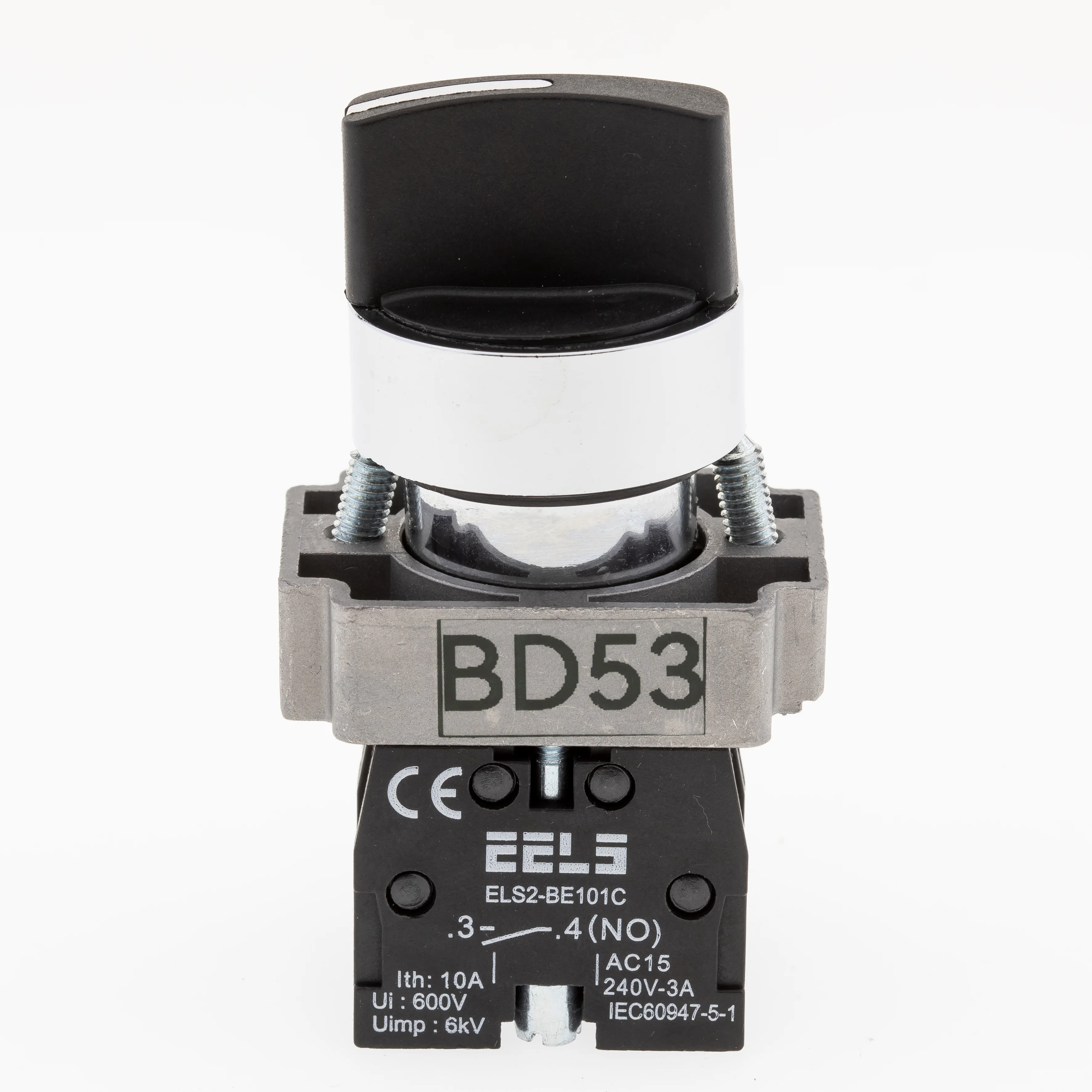 Selector 3 pozitii cu revenire maner normal  ELS2-BD53 2xNO, 3A/240V AC
