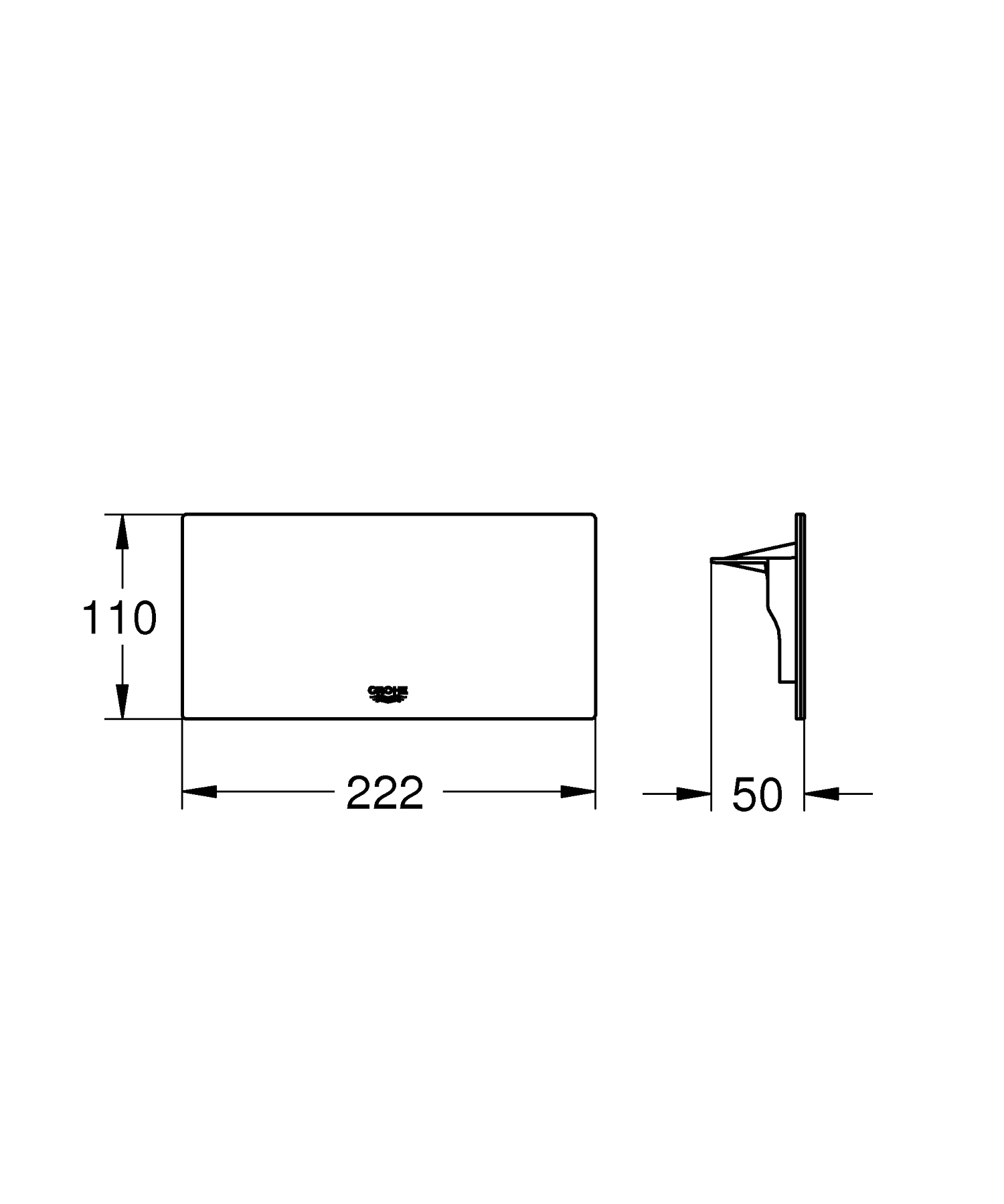 Accesoriu tavita Grohe 40954000, 110 mm, 222 mm, 2 orificii instalare, 33577003, 33553003, 33547003 cod compatibil, Alb