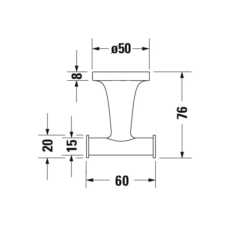 Agatatoare Duravit 0099304600, Starck T, tip instalare pe perete, numa