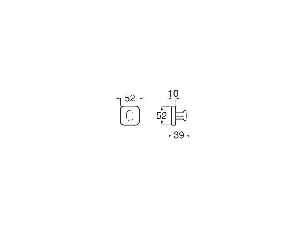 Agatatoare Roca A817880NB0, 52 mm, 1 cuie, 2 orificii instalare, pe perete, metal, elemente fixare ascunse, Negru