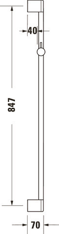 Bara dus Duravit UV0600004004, 700 mm, 70 mm, universal, suport dus reglabil, pe perete, metal, abs, Bronz