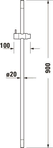 Bara dus Duravit UV0600004004, 700 mm, 70 mm, universal, suport dus reglabil, pe perete, metal, abs, Bronz