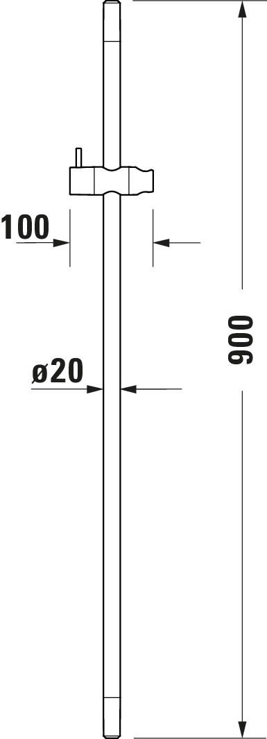 Bara de dus Duravit UV0600004046, dus, montaj pe perete, suport para d