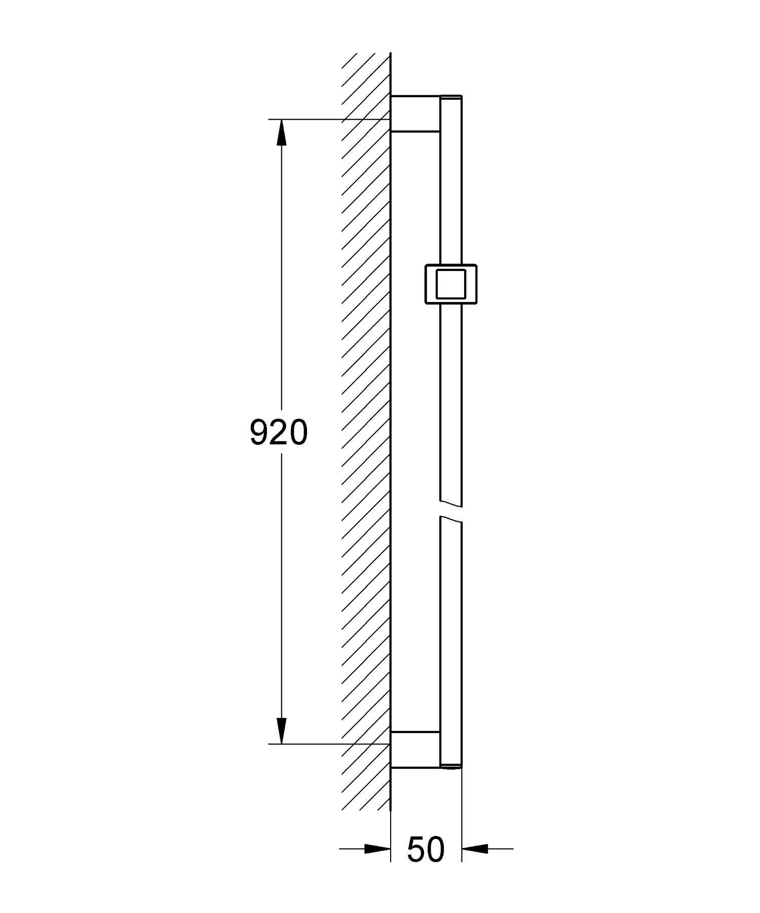 Bara de dus Grohe 27841000, dus Euphoria Cube, montaj pe perete, supor