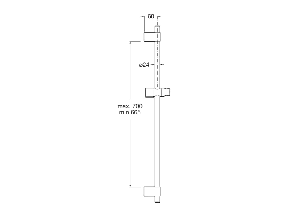 Bara dus Roca A5B0405RG0, 800 mm, 110 mm, universal, suport dus reglabil, pe perete, metal, abs, Cupru