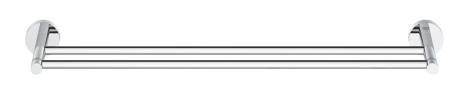 Bara prosop dubla Grohe 41203000, 625 mm, 105 mm, 2 orificii instalare, 2 rafturi, pe perete, metal, Crom