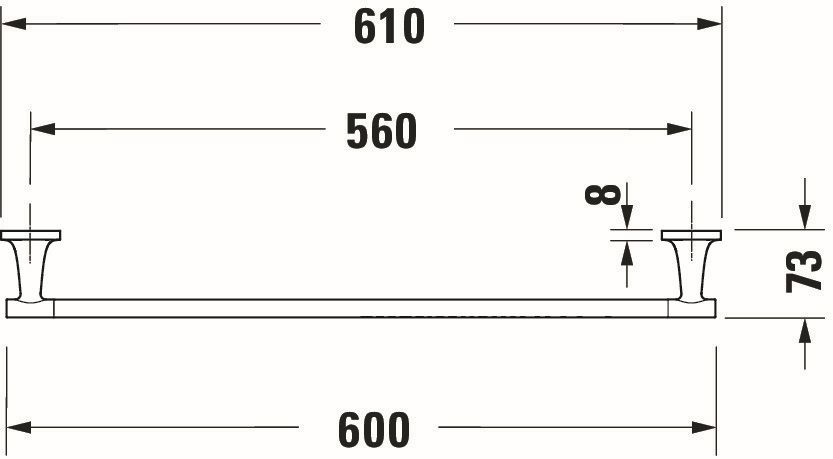 Bara prosop Duravit 0099420400, Starck T, tip instalare pe perete, num