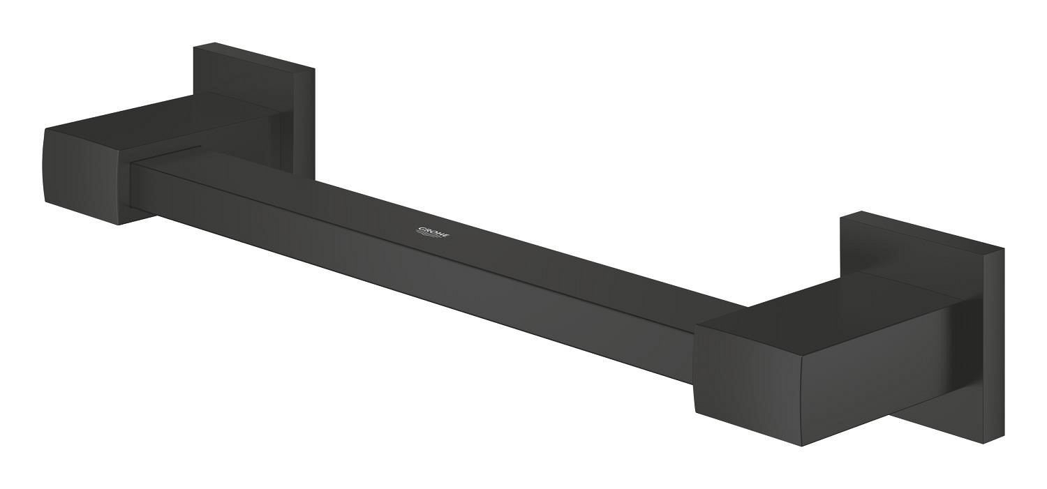 Bara sustinere Grohe 410942430, 354 mm, 81 mm, 2 orificii instalare, pe perete, metal, elemente fixare ascunse, Negru